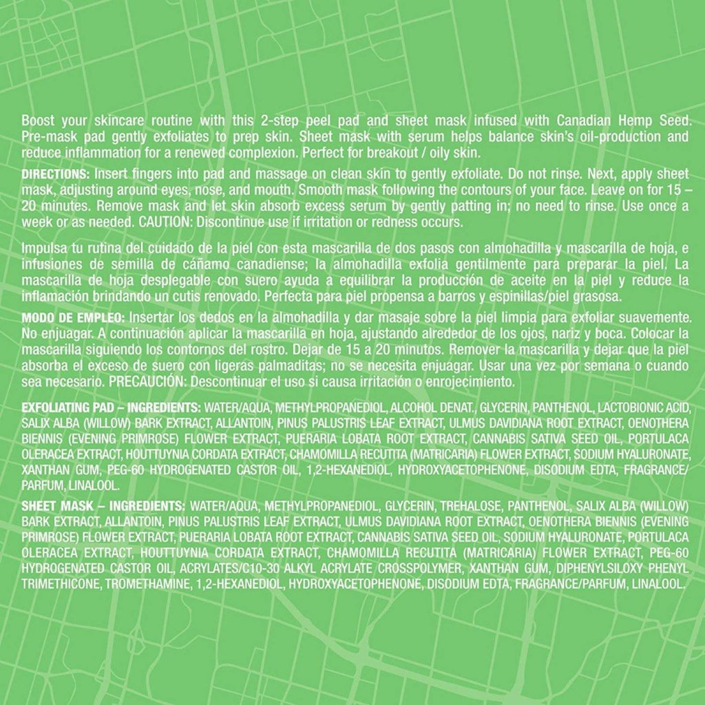 Mascarilla Facial Freeman Canadian Hemp Seed 2 Step
