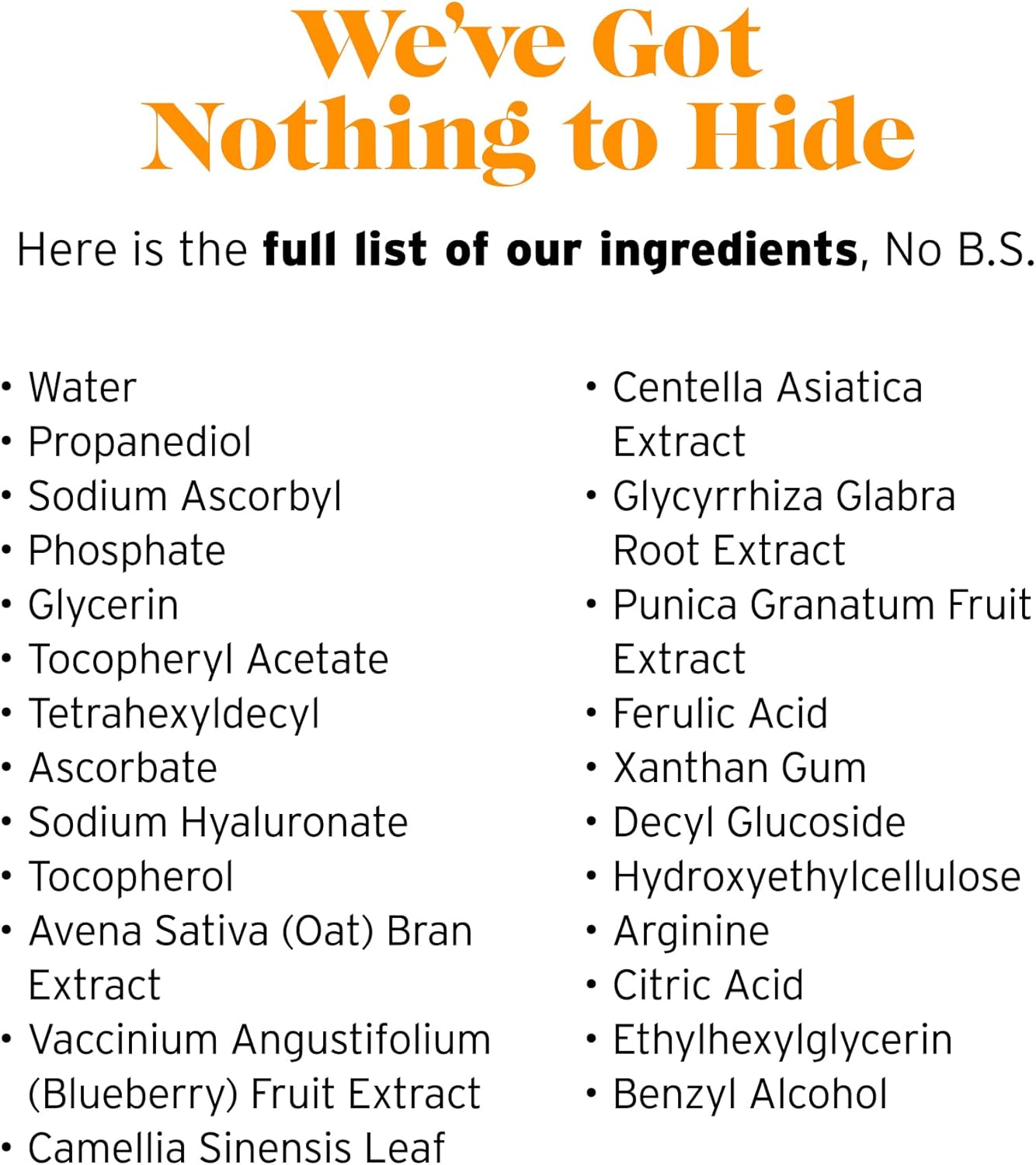 No B.S. Serum De Vitamina C + E. Combate Las Manchas