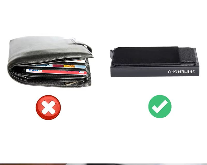 Cartera inteligente, tarjetero de Metal delgado, minimalista Pop Up